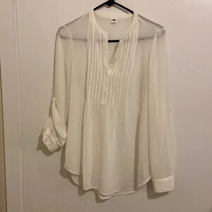 Old Navy white sheer blouse size small petite